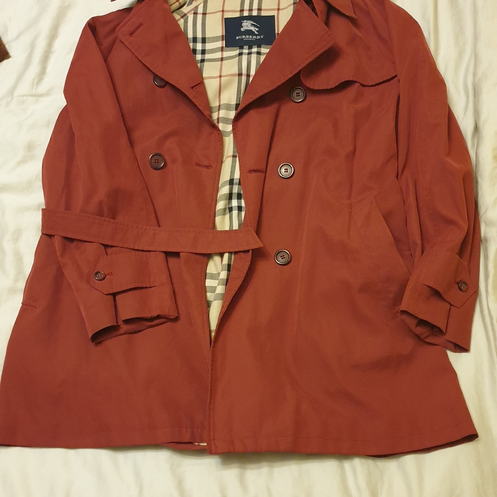 Burberry Burgundy Double-Breasted Trench